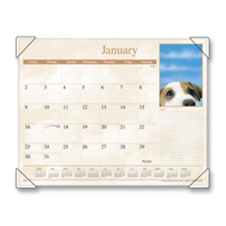 At-A-Glance AAGDMD16632 Monthly Desk Calendar- 12-Mth Jan-Dec- Puppy Images- 22in.X17in.